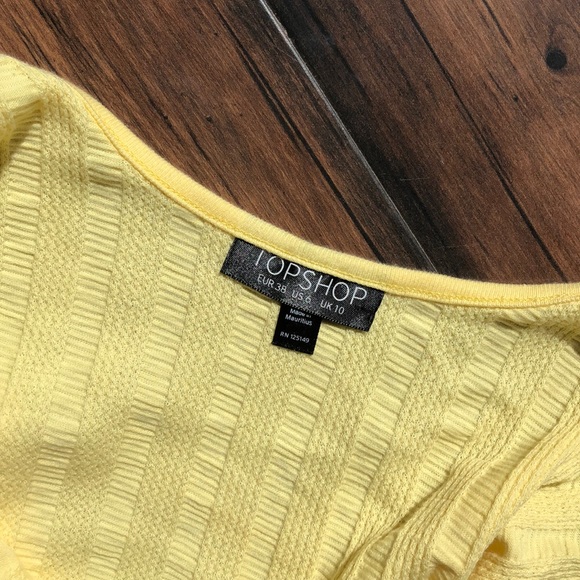 Topshop yellow cropped tank top size 6 - Picture 4 of 4